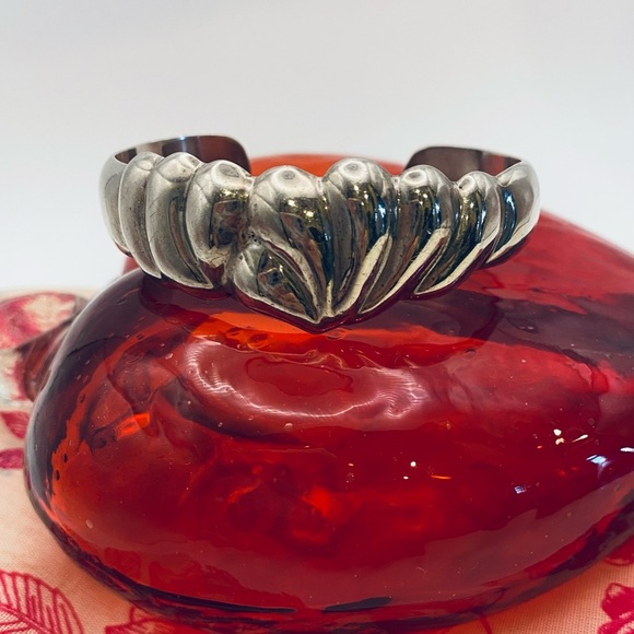TALLERES De Los BALLESTEROS 925 Modernist CUFF BRACELET Taxco - Picture 1 of 8